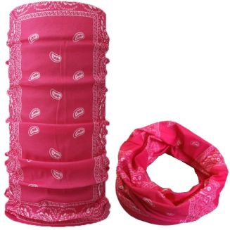 Fako Fashion® - Microfiber Faceshield - Bandana - Nekwarmer - Sjaal - Paisley Fuchsia