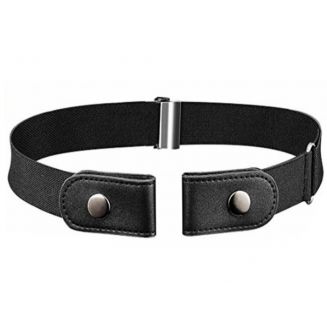 Merkloos - Riem Zonder Gesp - Gespvrije Riem - Elastische riem - Rekbare Riem - Broekriem Zonder Gesp - Stretch Riem - Zwangerschapsriem - Zwart