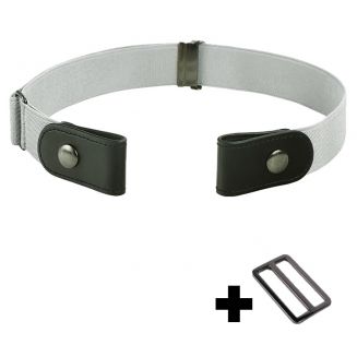 Merkloos - Riem Zonder Gesp - Gespvrije Riem - Elastische riem - Rekbare Riem - Broekriem Zonder Gesp - Stretch Riem - Zwangerschapsriem - Wit