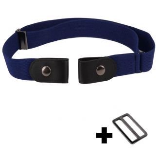 Merkloos - Riem Zonder Gesp - Gespvrije Riem - Elastische riem - Rekbare Riem - Broekriem Zonder Gesp - Stretch Riem - Zwangerschapsriem - Navy Blauw