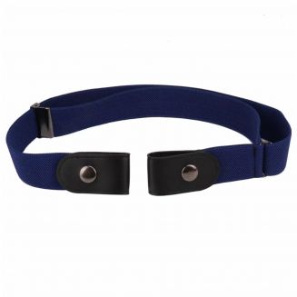Merkloos - Riem Zonder Gesp - Gespvrije Riem - Elastische riem - Rekbare Riem - Broekriem Zonder Gesp - Stretch Riem - Zwangerschapsriem - Navy Blauw