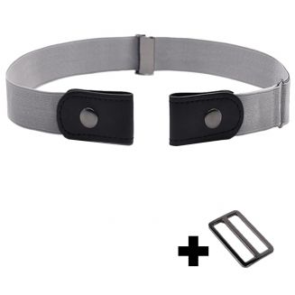 Fako Fashion® - Riem Zonder Gesp - Gespvrije Riem - Elastische riem - Rekbare Riem - Broekriem Zonder Gesp - Stretch Riem - Zwangerschapsriem - Grijs