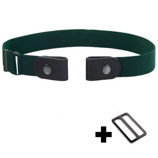 Fako Fashion® - Riem Zonder Gesp - Gespvrije Riem - Elastische riem - Rekbare Riem - Broekriem Zonder Gesp - Stretch Riem - Zwangerschapsriem - Donkergroen
