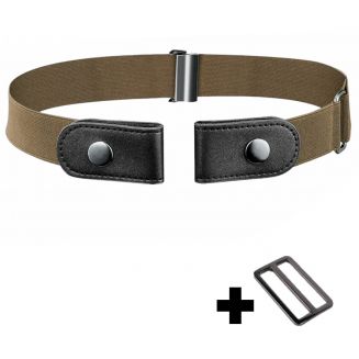 Fako Fashion® - Riem Zonder Gesp - Gespvrije Riem - Elastische riem - Rekbare Riem - Broekriem Zonder Gesp - Stretch Riem - Zwangerschapsriem - Khaki