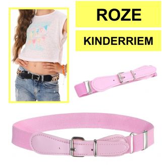 Fako Fashion® - Kinderriem Elastisch Oval - Elastische Riem Voor Kinderen - Rekbare Riem - Broekriem - Stretch Riem - Roze