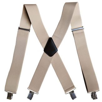 Fako Fashion® - Brede Heren Bretels - Volwassenen - 50mm Breed - 4 Clips - 28mm Brede Clips - XL - 120cm - Khaki