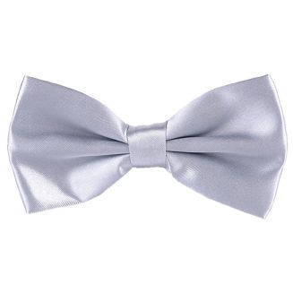 Merkloos - Vlinderstrik - Vlinderdas - Satijn - 12.5cm - Zilverkleurig