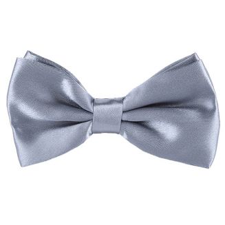 Fako Fashion® - Vlinderstrik - Vlinderdas - Satijn - 12.5cm - Grijs