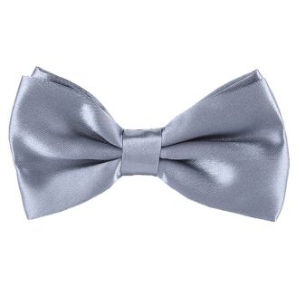 Merkloos - Vlinderstrik - Vlinderdas - Satijn - 12.5cm - Grijs