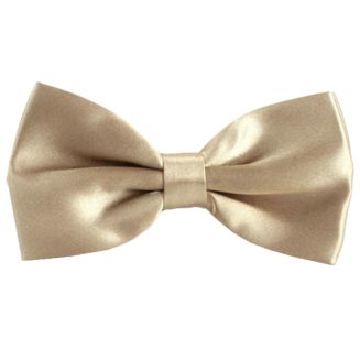 Merkloos - Vlinderstrik - Vlinderdas - Satijn - 12.5cm - Licht Champagne