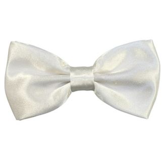 Fako Fashion® - Vlinderstrik - Vlinderdas - Satijn - 12.5cm - Melkwit