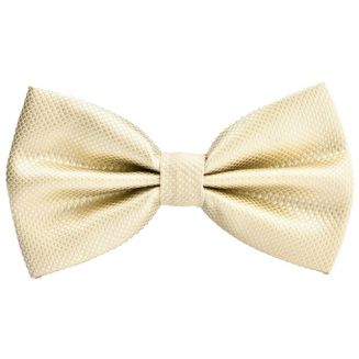 Fako Fashion® - Vlinderstrik - Vlinderdas - Kleine Ruit - 12cm - Licht Champagne