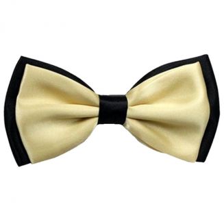 Fako Fashion® - Vlinderstrik - Vlinderdas - Duo Tone - 12cm - Goudgeel