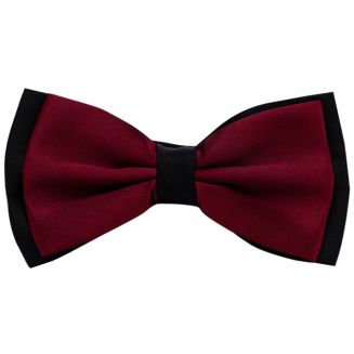 Fako Fashion® - Vlinderstrik - Vlinderdas - Duo Tone - 12cm - Donkerrood