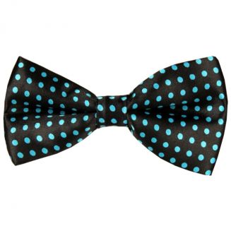Fako Fashion® - Vlinderstrik - Vlinderdas - Print - 12cm - Zwart/Lichtblauwe Stippen