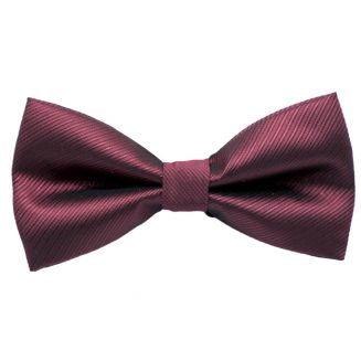 Fako Fashion® - Vlinderstrik - Vlinderdas - Deluxe - 12cm - Bordeaux Rood Gestreept