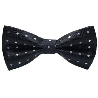 Fako Fashion® - Vlinderstrik - Vlinderdas - Deluxe - 12cm - Zwart Met Stippen
