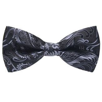 Fako Fashion® - Vlinderstrik - Vlinderdas - Deluxe - 12cm - Barok Zwart/Grijs