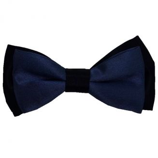Fako Fashion® - Kinder Vlinderstrik - Vlinderdas - Duo Tone - 10cm - Navy Blauw