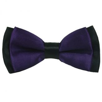 Fako Fashion® - Kinder Vlinderstrik - Vlinderdas - Duo Tone - 10cm - Donkerpaars