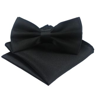 Merkloos - Vlinderstrik Met Pochette - Vlinderdas - Strikje - Pochet - Zwart
