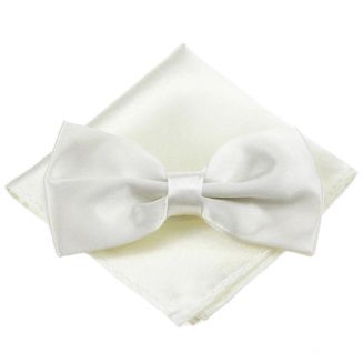 Fako Fashion® - Vlinderstrik Met Pochette - Vlinderdas - Strikje - Pochet - Crème