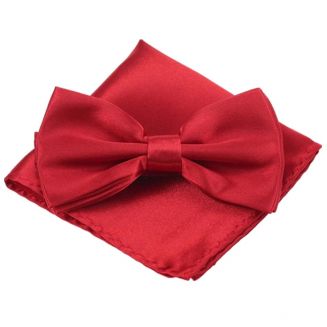 Fako Fashion® - Vlinderstrik Met Pochette - Vlinderdas - Strikje - Pochet - Donkerrood