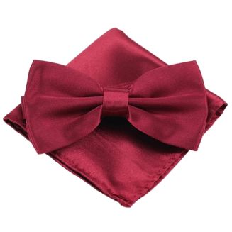 Merkloos - Vlinderstrik Met Pochette - Vlinderdas - Strikje - Pochet - Bordeaux Rood