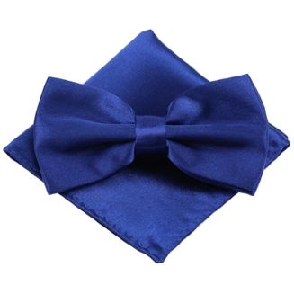 Merkloos - Vlinderstrik Met Pochette - Vlinderdas - Strikje - Pochet - Royal Blauw