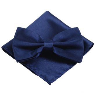 Fako Fashion® - Vlinderstrik Met Pochette - Vlinderdas - Strikje - Pochet - Donkerblauw