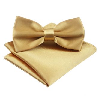 Merkloos - Vlinderstrik Met Pochette - Vlinderdas - Strikje - Pochet - Goud