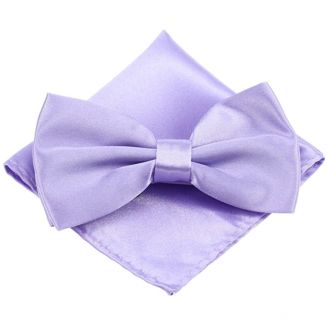 Fako Fashion® - Vlinderstrik Met Pochette - Vlinderdas - Strikje - Pochet - Lila Paars
