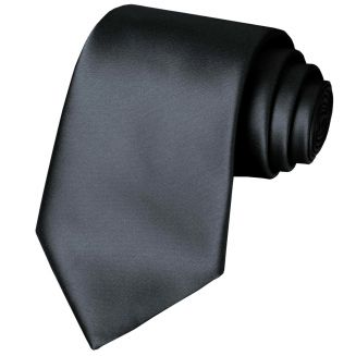 Fako Fashion® - Stropdas - Effen - Satijn - 8cm - 145cm - Donkergrijs