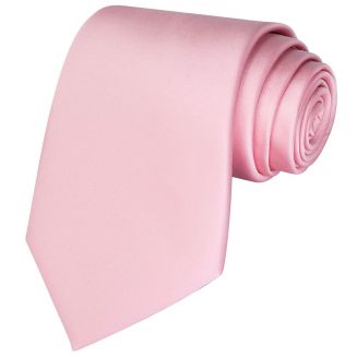 Fako Fashion® - Stropdas - Effen - Satijn - 8cm - 145cm - Lichtroze