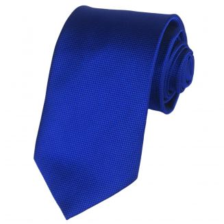 Fako Fashion® - Stropdas - Fijne Ruit - Satijn - 8cm - 145cm - Royal Blauw