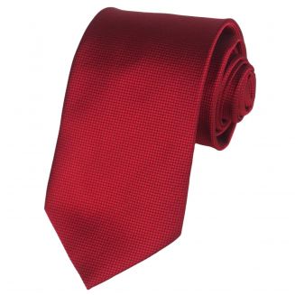 Fako Fashion® - Stropdas - Fijne Ruit - Satijn - 8cm - 145cm - Donkerrood