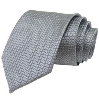 Fako Fashion® - Stropdas - Ruit - Satijn - 8cm - 145cm - Donkergrijs