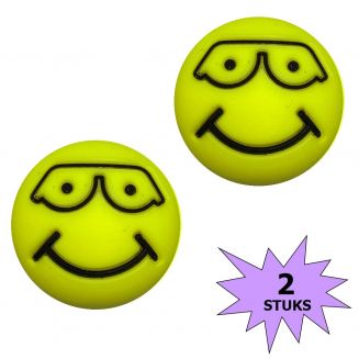 Fako Bijoux® - Tennisdemper - Emoji - Cool - 2 Stuks