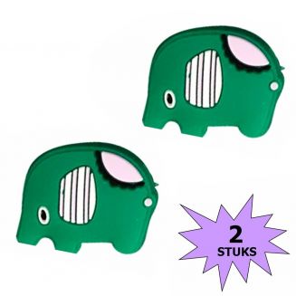 Fako Bijoux® - Tennisdemper - Olifant - Groen - 2 Stuks