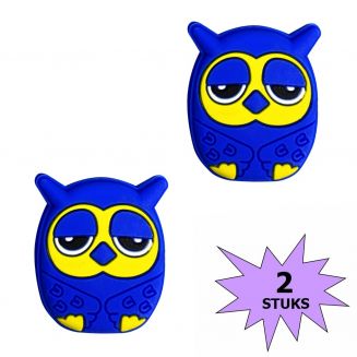 Fako Bijoux® - Tennisdemper - Uiltje - Donkerblauw - 2 Stuks