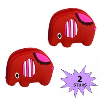 Fako Bijoux® - Tennisdemper - Olifant - Rood - 2 Stuks