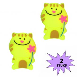 Fako Bijoux® - Tennisdemper - Poes - Geel - 2 Stuks