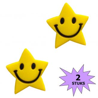 Fako Bijoux® - Tennisdemper - Ster Smile - Geel - 2 Stuks