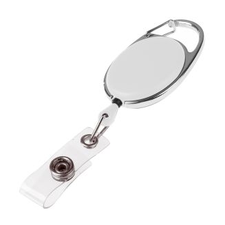 Merkloos - Uittrekbare Sleutelhanger Met Koord / Rolspeld / Yoyo / Jojo / Skipashouder - Nylon - 36x56mm - Wit