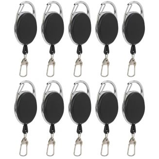 Fako Bijoux® - Uittrekbare Sleutelhanger Met Koord - Uittrekbare Sleutelhanger - Sleutelhanger Voor Pasjes - 10 Stuks