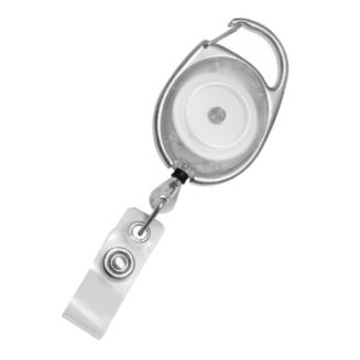 Merkloos - Uittrekbare Sleutelhanger Met Koord / Rolspeld / Yoyo / Jojo / Skipashouder - Nylon - 36x56mm - Transparant - Wit