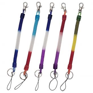 Fako Bijoux® - Uittrekbare Sleutelhanger Spiraal - Uittrekbaar - Verend - 24cm - Regenboog