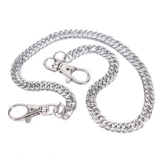 Fako Bijoux® - Sleutelketting - Broekketting - Portemonnee Ketting - 46cm - Zilverkleurig