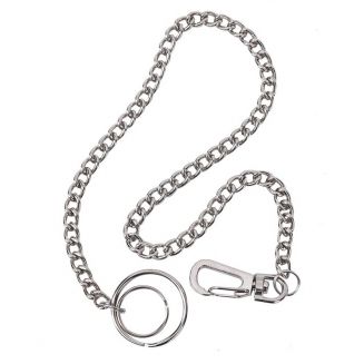 Fako Bijoux® - Sleutelketting - Broekketting - Portemonnee Ketting - 38cm - Zilverkleurig
