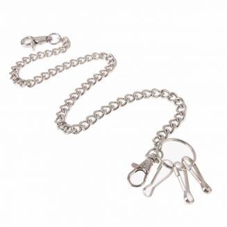 Fako Bijoux® - Sleutelketting - Broekketting - Portemonnee Ketting - 50cm - Zilverkleurig